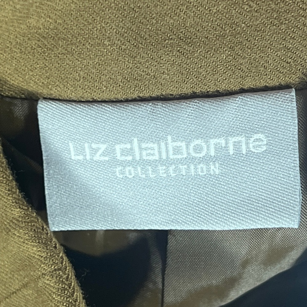 Liz Claiborne Womens Dress Pants 14 Brown Metro Twist Straight Wool NWT Vintage - Picture 6 of 8